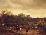 Jan Steen Landscape with skittle playes